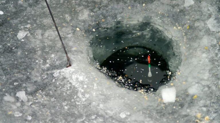 Ice Fishing at Night